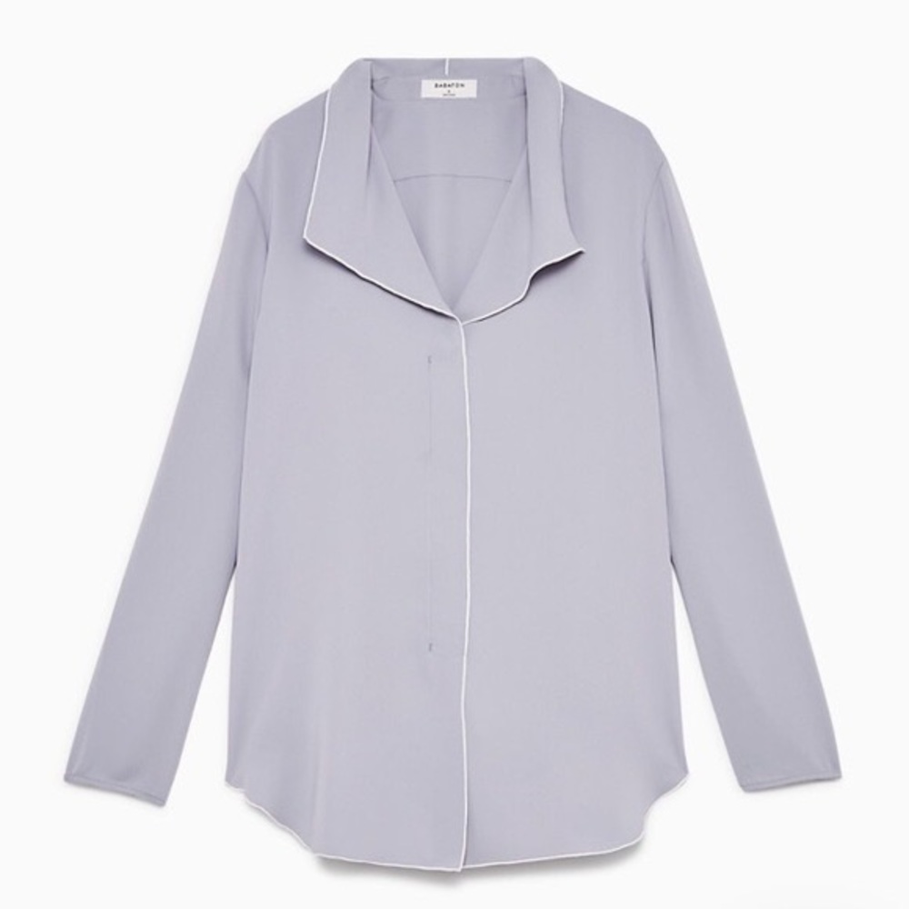 Aritzia Babaton Rena Shirt in Gray Size Medium New With Tags NWT - Picture 2 of 15